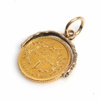 Lot 1666 - GOLD ONE DOLLAR COIN SWIVEL FOB the gold one...