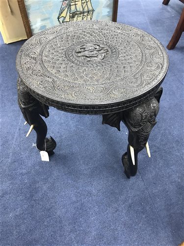 Lot 272 - AN INDIAN CARVED WOOD TABLE
