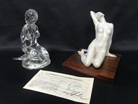 Lot 273 - A MURANO GLASS MODEL OF A MERMAID WITH A SCULPTURE OF A NUDE FEMALE