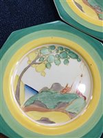 Lot 1274 - A PAIR OF CLARICE CLIFF FOR NEWPORT FANTASQUE BIZARRE PLATES