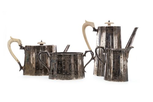 Lot 766 - A VICTORIAN SILVER TEA AND COFFEE SERVICE