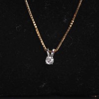 Lot 1687 - SINGLE STONE DIAMOND PENDANT the brilliant cut...