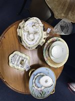 Lot 304 - A CROWN STAFFORDSHIRE DOLLS TEA SERVICE ON TRAY WITH OTHER CERAMICS