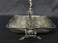 Lot 306 - A VICTORIAN SILVER PLATED FOLDING BISCUIT BOX