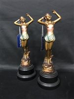 Lot 327 - TWO ART DECO STYLE SPELTER FIGURES