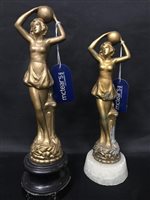Lot 328 - TWO ART DECO STYLE SPELTER FIGURES