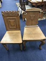 Lot 356 - FOUR OAK COAT OF ARMS CHAIRS