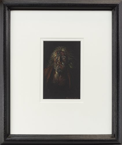 Lot 3 - A PORTRAIT IN PASTEL, BY PETER HOWSON