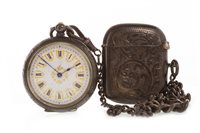 Lot 5 - A CONTINENTAL SILVER WATCH AND VESTA CASE