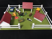 Lot 413 - A MODEL FARM AND A COLLECTION OF ANIMALS AND VEHICLES