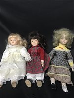 Lot 423 - A COLLECTION OF BISQUE HEADED DOLLS