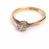 Lot 1702 - DIAMOND SOLITAIRE RING the brilliant cut...