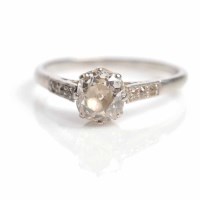 Lot 1706 - DIAMOND SOLITAIRE RING the old cushion cut...