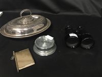 Lot 457 - A SMALL BAROMETER, BINOCULARS AND OTHER COLLECTABLES