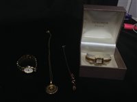 Lot 492 - NINE CARAT GOLD PENDANT WITH A CHAIN AND OTHER JEWELLERY