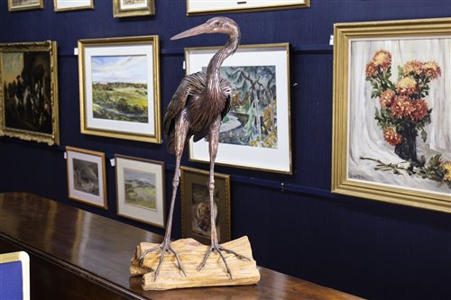 Lot 8 - HERON SCULPTURE BY SUSAN WHITE-OAKES