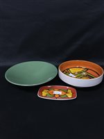 Lot 69 - A POOLE POTTERY DELPHIS PATTERN BOWL AND OTHERS