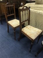 Lot 126 - A PAIR OF MAHOGANY BEDROOM CHAIRS AND ANOTHER CHAIR