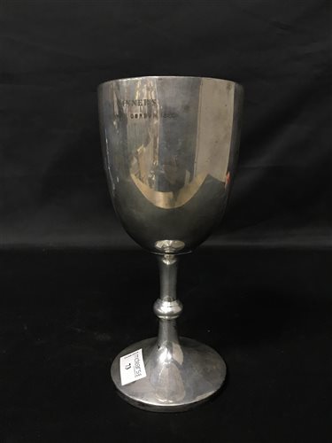 Lot 73 - A SILVER PLATED GOBLET
