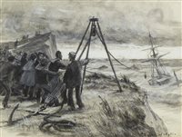 Lot 446 - BREECHES BUOY RESCUE, BY CHARLES WILLIAM WYLLIE