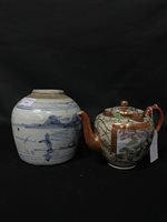 Lot 119 - A CHINESE GINGER JAR AND OTHER CERAMICS