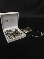 Lot 17 - A LADIES SILVER WATCH AND OTHER SILVER ITEMS