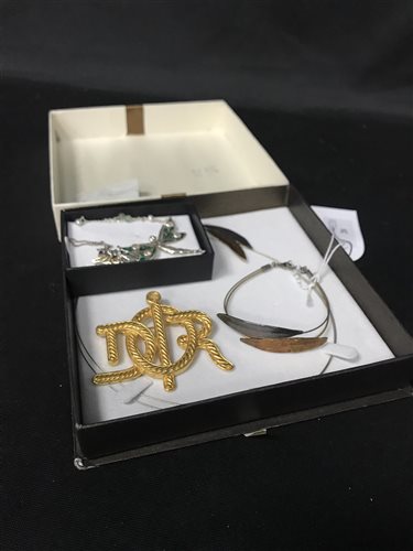 Lot 20 - TWO SILVER AND ENAMEL PENDANTS AND OTHER JEWELLERY
