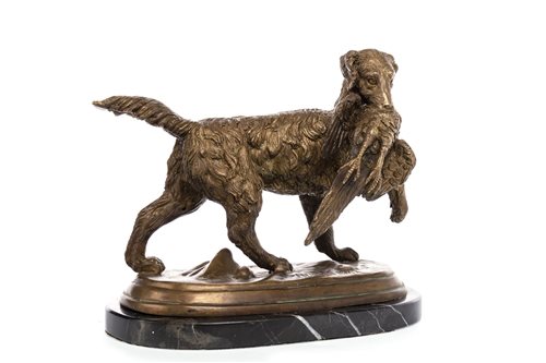 Lot 972 - FRENCH POINTER WITH A PHEASANT IN HIS MOUTH BY CHRISTOPHE FRATIN