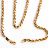 Lot 1733 - EIGHTEEN CARAT GOLD CHAIN of woven form,...