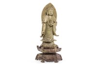 Lot 355 - A CHINESE SOAPSTONE BUDDHA