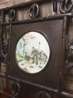 Lot 994 - A CHINESE FAMILLE VERTE PLAQUE