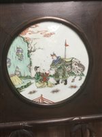 Lot 994 - A CHINESE FAMILLE VERTE PLAQUE