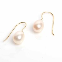 Lot 1739 - PAIR OF PEARL EARRINGS each set with a single...