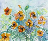 Lot 514 - STILL LIFE OF POPPIES, BY UNA STRACHAN
