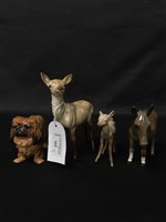 Lot 162 - ROYAL DOULTON FIGURE OF A DOG ALONG WITH BESWICK ANIMALS