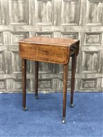 Lot 146 - MAHOGANY INLAID SIDE TABLE WITH A CHAIR