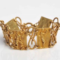 Lot 1745 - UNMARKED ZODIAC MOTIF BRACELET formed by...