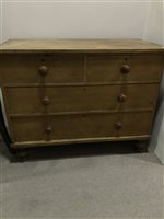Lot 289 - A VICTORIAN PINE CHEST OF DRAWERS