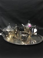 Lot 261 - A SILVER PLATED TEA SERVICE ON TRAY