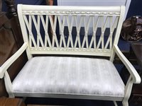 Lot 195 - A MODERN PAINTED HALL SETTEE