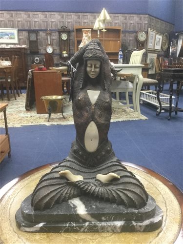 Lot 213 - AN ART DECO STYLE FIGURE OF A SEATED WOMAN AFTER CHIPARUS