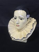 Lot 215 - A PAIR OF PLASTER PIERROT BUSTS