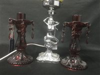 Lot 216 - A CHROMIUM TABLE LAMP AND OTHER COLLECTABLES