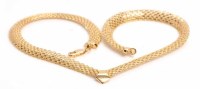 Lot 1761 - 1960s FLAT WOVEN GOLD NECKLACE in nine carat...