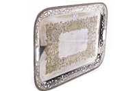 Lot 797 - A VICTORIAN SILVER PLATED TEA TRAY