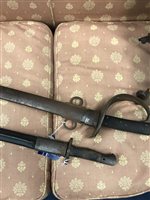 Lot 232 - A 19TH CENTURY CAVALRY SWORD WITH A WWI BAYONET