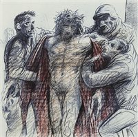 Lot 75 - JESUS IS STRIPPED OF CLOTHES, AN ARTIST'S PROOF ETCHING BY PETER HOWSON