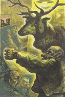 Lot 82 - STAG, AN ARTIST'S PROOF LITHOGRAPH BY PETER HOWSON