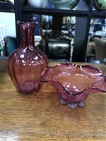 Lot 234 - A GROUP OF VICTORIAN CRANBERRY GLASS WARE