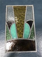 Lot 238 - SIX SMALL LEADED GLASS PANELS WITH TWO SMALLER PANELS